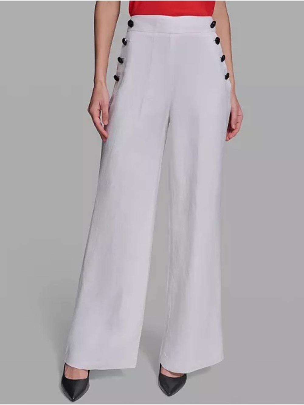 Karl Lagerfeld White Wide-Leg Sailor Pants